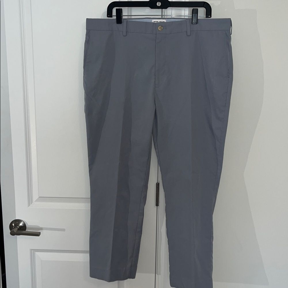 Gray Crown Peter Millar Sateen Tapered Leg Golf Pants Trousers-38 x 27 Hemmed